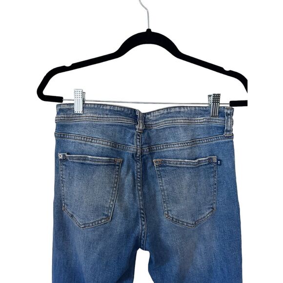 Pilcro and the Letterpress Ripped Slim Boyfriend Crop Jeans Blue Size 27 - Picture 8 of 14